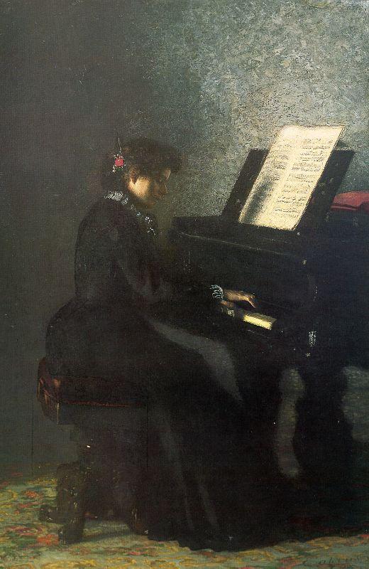 Thomas Eakins Elizabeth at the Piano oil painting picture